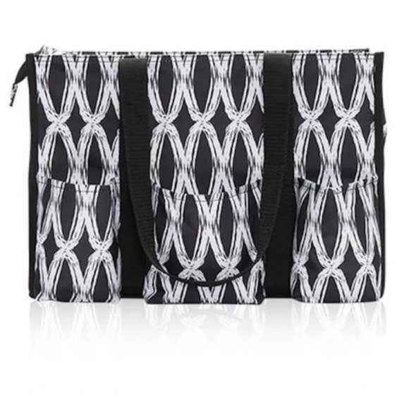 Thirty-one Zip-Top Organizing Utility Tote in Black Links - Picture 1 of 8